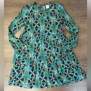 Knox Rose Women’s Teal Navy Floral Long Sleeve Dress, size Medium